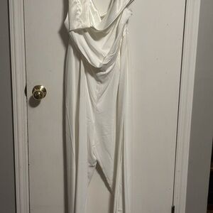 SHEIN White Draped Jumpsuit